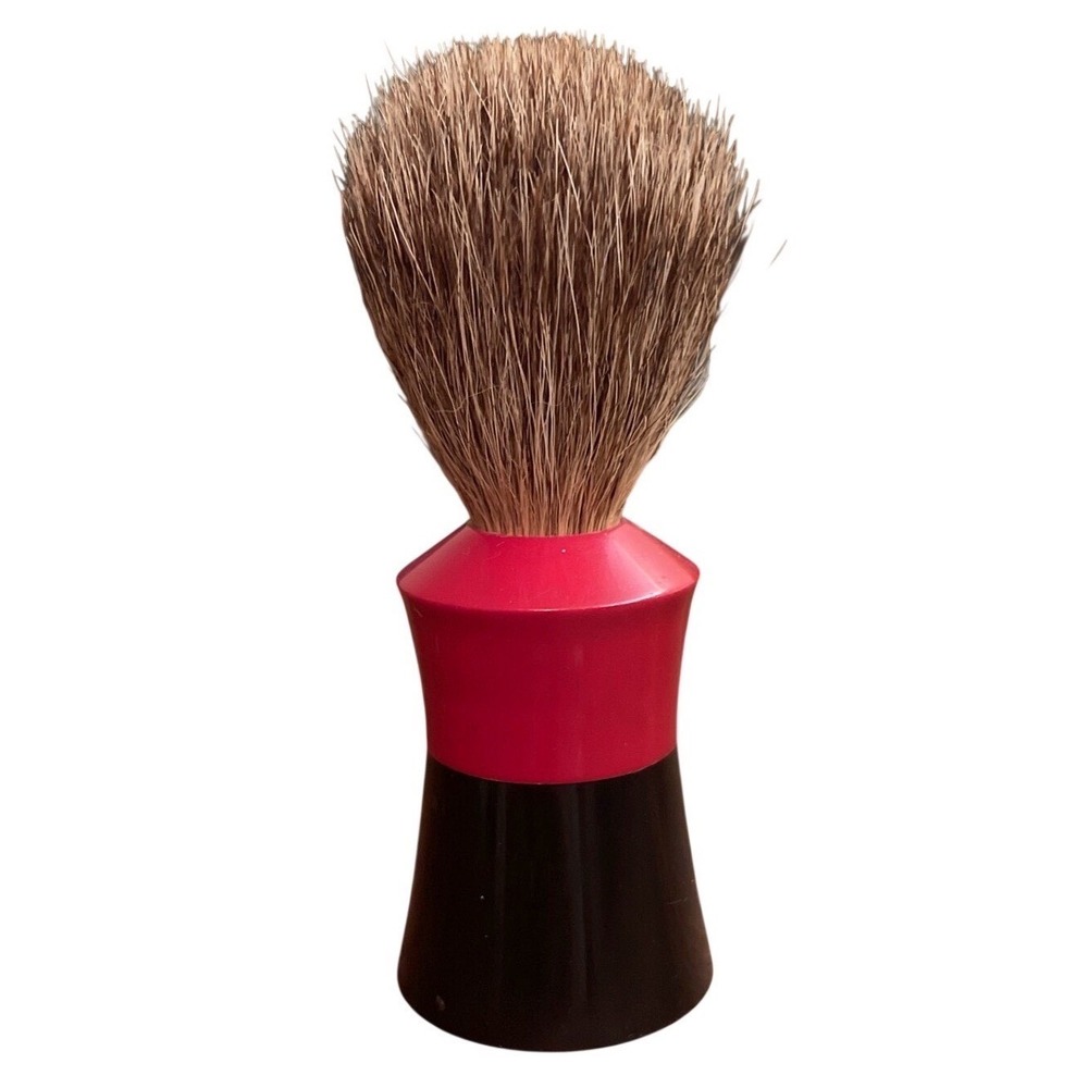 Vintage Ever Ready Shaving‎ Brush 300PBT Badger Bristles Red Black Made In USA